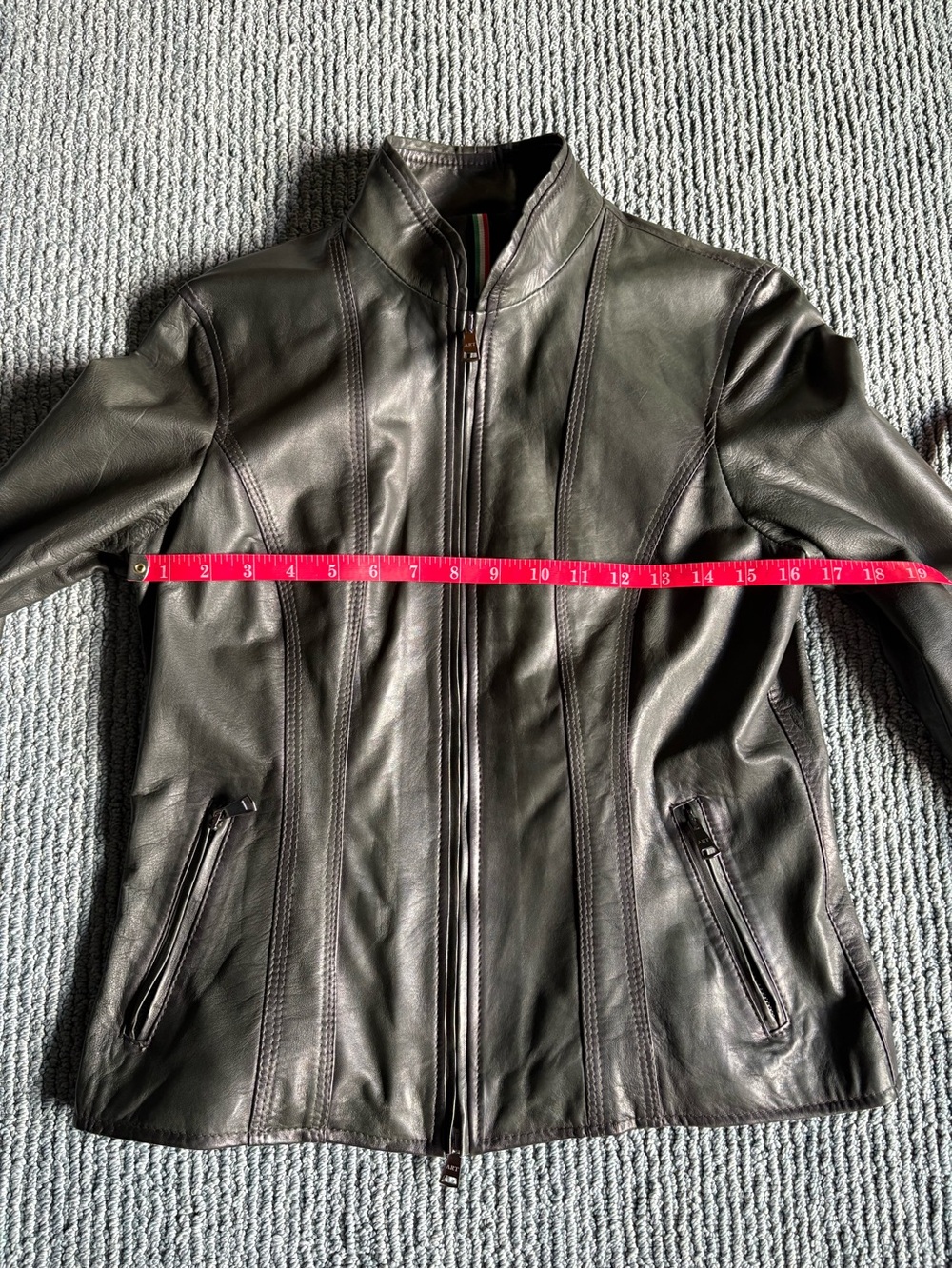 NEW Vera Pella handmade Italian leather jacket deep green small - Picture 8 of 11